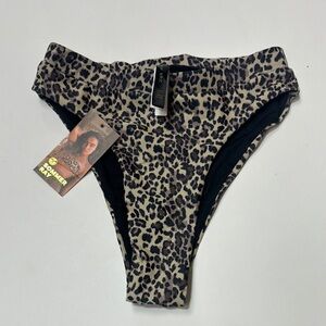 Sommer ray Leopard Print  high waisted Bikini Bottoms S